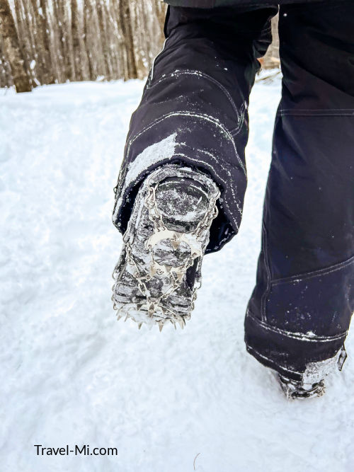 Ice Cleats at Eben Ice Caves