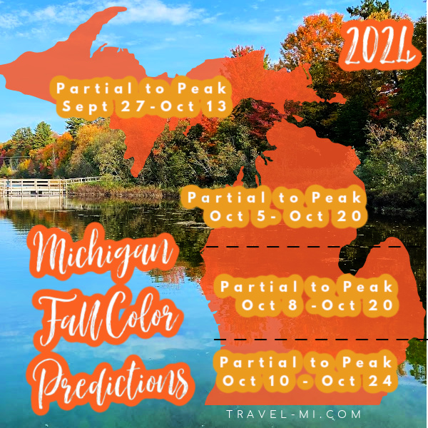 2024 Michigan Fall Color Predictions + Map, 38 Destinations, Overlooks, Scenic Drives, Weekend Getaways | Predictions for Peak Leaf Peeping | When to See Fall Foliage in Autumn